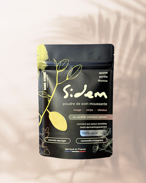 Sachet de SIDEM, poudre de soin moussante au jujubier yéménite Signé Kùmak